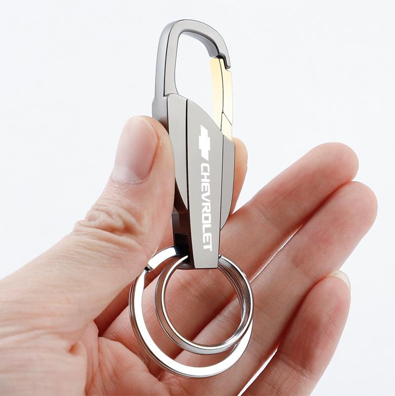Zinklegering Ring Auto Sleutelhanger Taille Hangende Sleutelhanger Voor Chevrolet Spark Captiva Cruze Malibu Equinox Trax Camaro Blazer Traverse