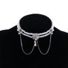 Fairy Rhinestone Mesh Female Multi-layer Necklace Baroque Choker Clavicle Chain Pearl Necklace