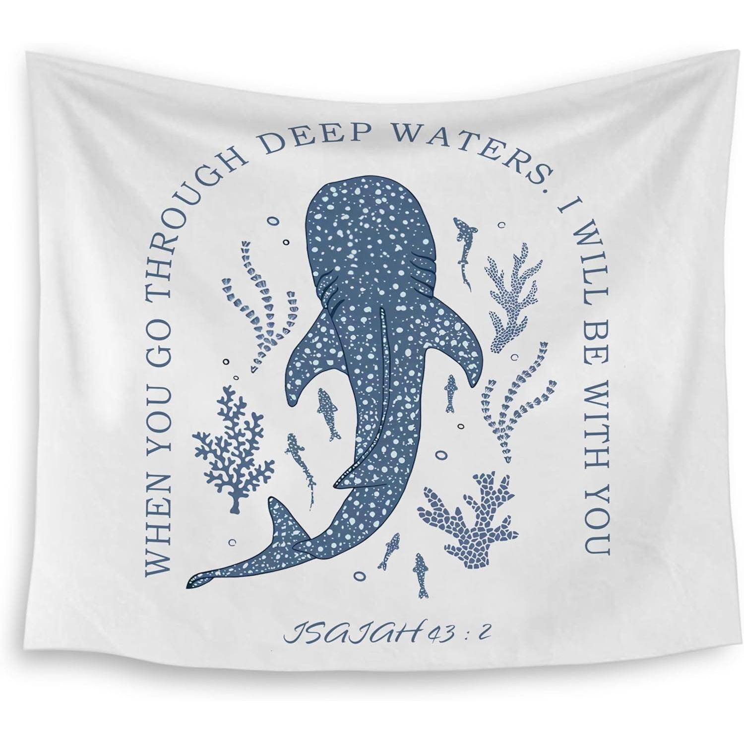 Tapestry of the Giant Whale Shark by Christian Isaiah 75x100
