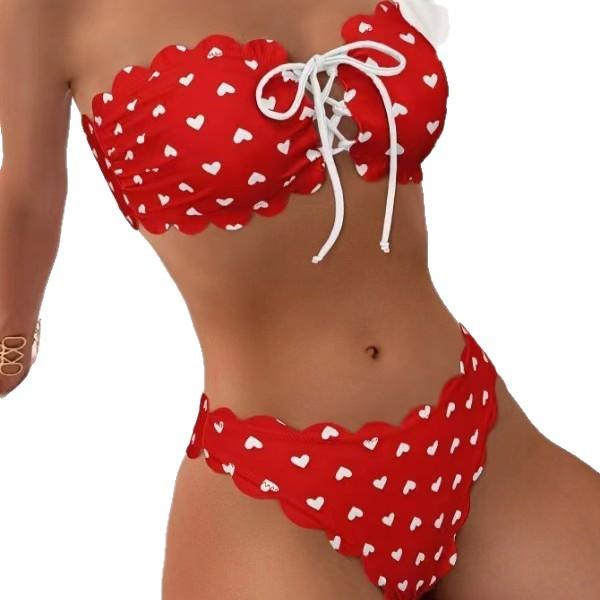 Set Bikini Imbottito da Donna con Bretelle e Stampa Leopardo per Nuoto e Abbigliamento da Spiaggia