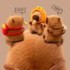 9 Inch Capybara Plush Toys With Bagel Amusing Food Capibara Stuffed Animal Mini Croissant Baguette Bread Chip Dumpling Doll Gift