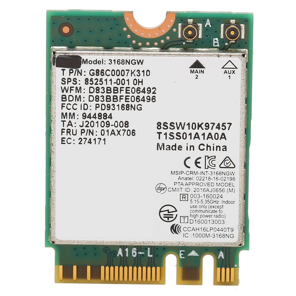 Wireless Module 3168NGW AC NGFF M.2 2.4G 5G Dual Frequency 600Mbps BT 4.2 WIFI Network Card