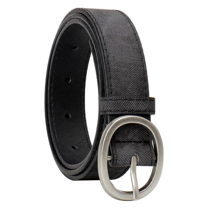 New Women's Belt Personalized Denim Leather Belt Casual Simple Jeans Decorative Pin Buckle Belt Women
