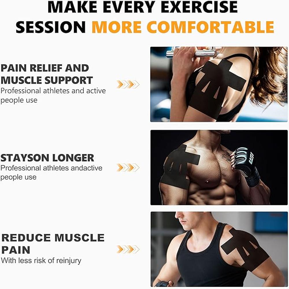 Precut Kinesiology Tape For Shoulder – 10 Pcs Elastic Shoulder Support Tape, Waterproof & Breathable,Sports Tape For Pain Relief