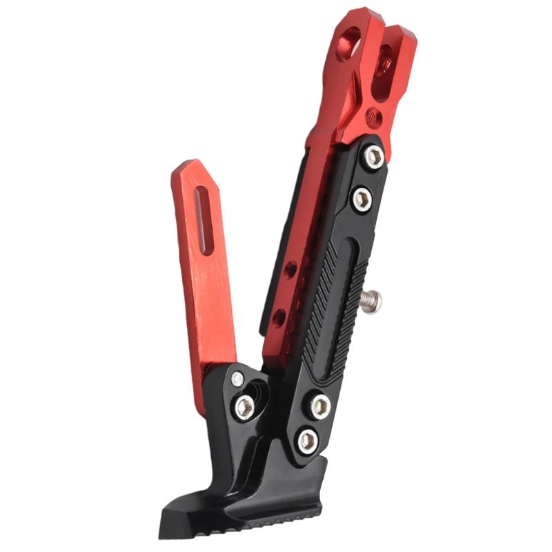 Motorcycle Extendable Stand Holder E-Bike Scooter Replacement Kickstand Adjustable Foot Side with Spring and Screws
