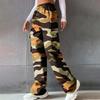 Women’s High-waisted, Wide-leg, Straight-cut, Loose-fitting, Elegant Commuter Trousers; Printed Camouflage Trousers; Casual Trousers