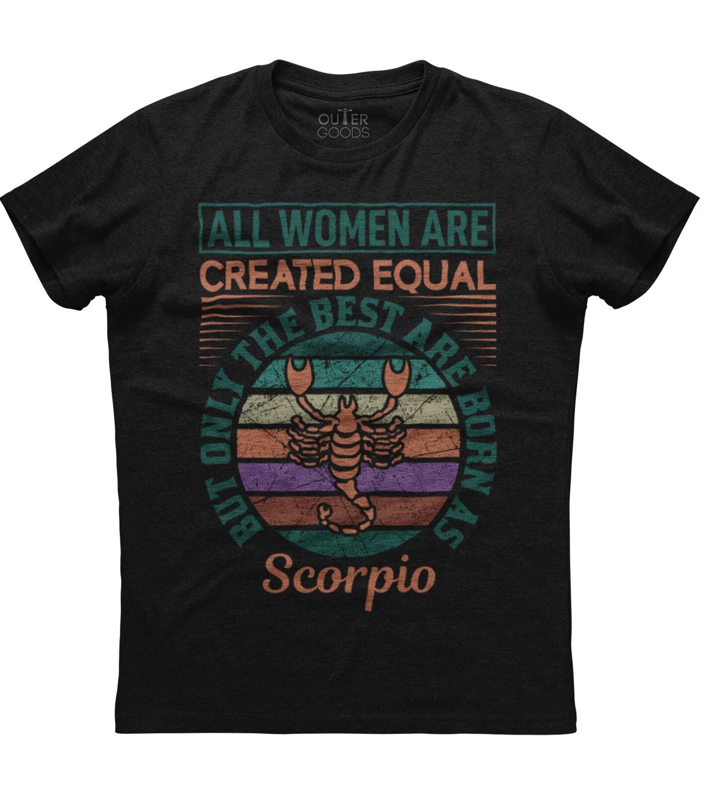 Only The Best Are Born As Scorpio Womens Short Sleeve Cotton Black T-shirt 3XL