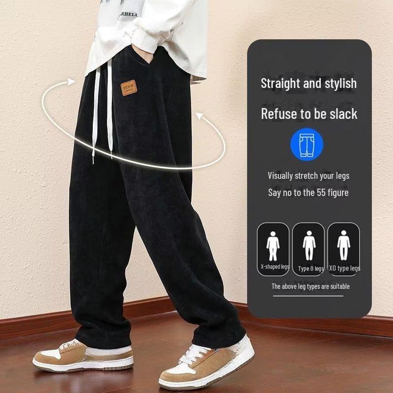 Pantaloni de trening pentru bărbați din catifea din catifea grea - la modă, ocazional, lejer pentru sporturile de toamnă și iarnă