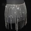 Adjustable Waist Chain for Parties Rhinestone Tassel Women, Sparkly Sexy Belly Dance Body Skirt-Style Hip Accessory, Elastic Belt Stage Performance