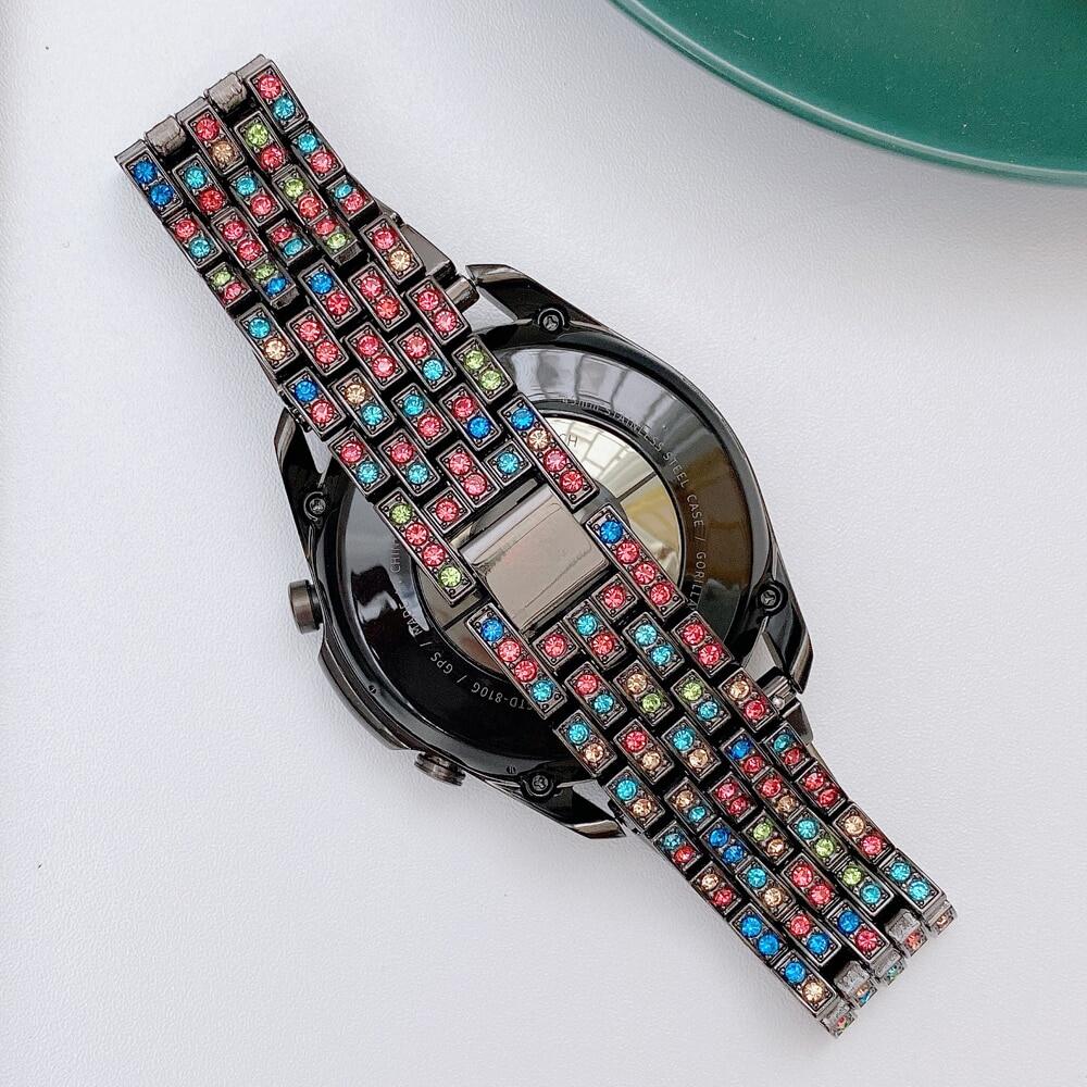 Metal Diamond Strap for HuaweI Watch 4 3 Pro GT5 GT4 GT2 Gt3 46mm Amazfit GTS GTR 2 3 Colorful Band for Samsung Watch 7 6 5 4 3 Active 2 Wristband