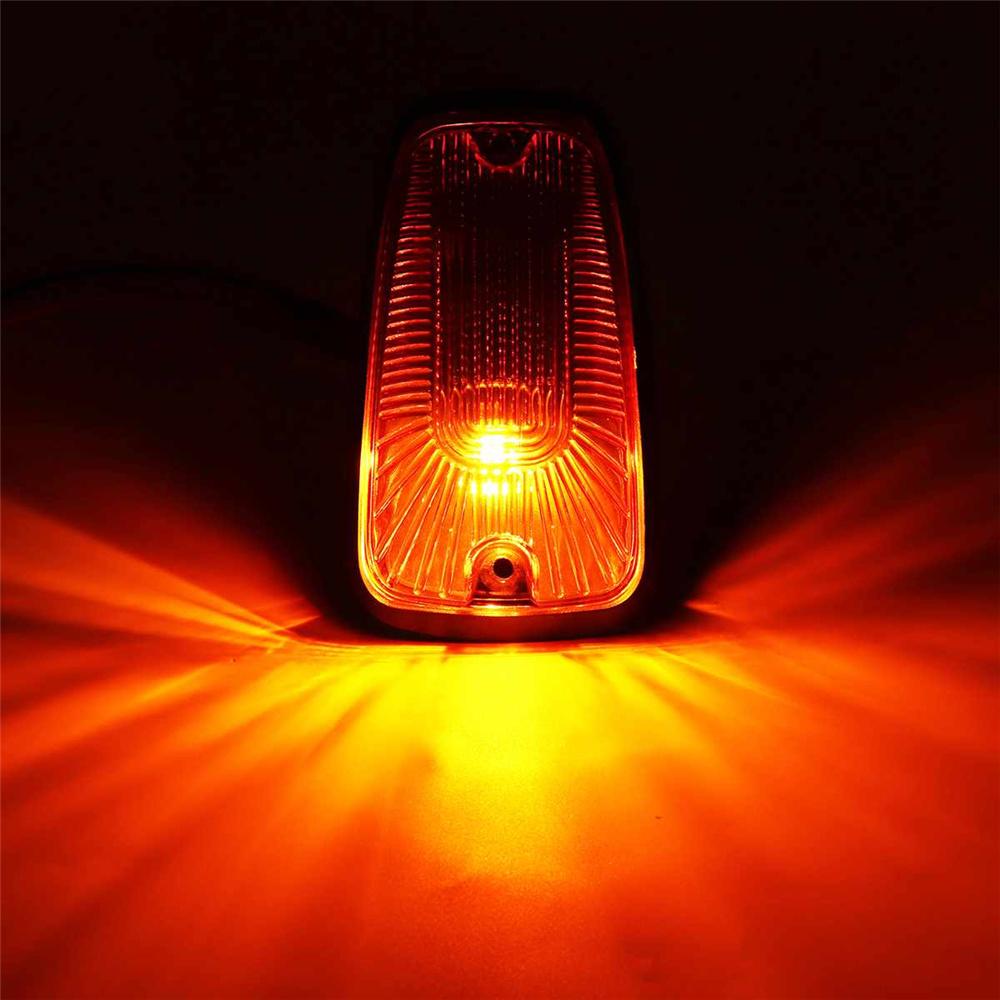 5x Cab Roof Top Marker Light W/ 10SMD Amber Bulb & Base For Chevy GMC 1988-2002