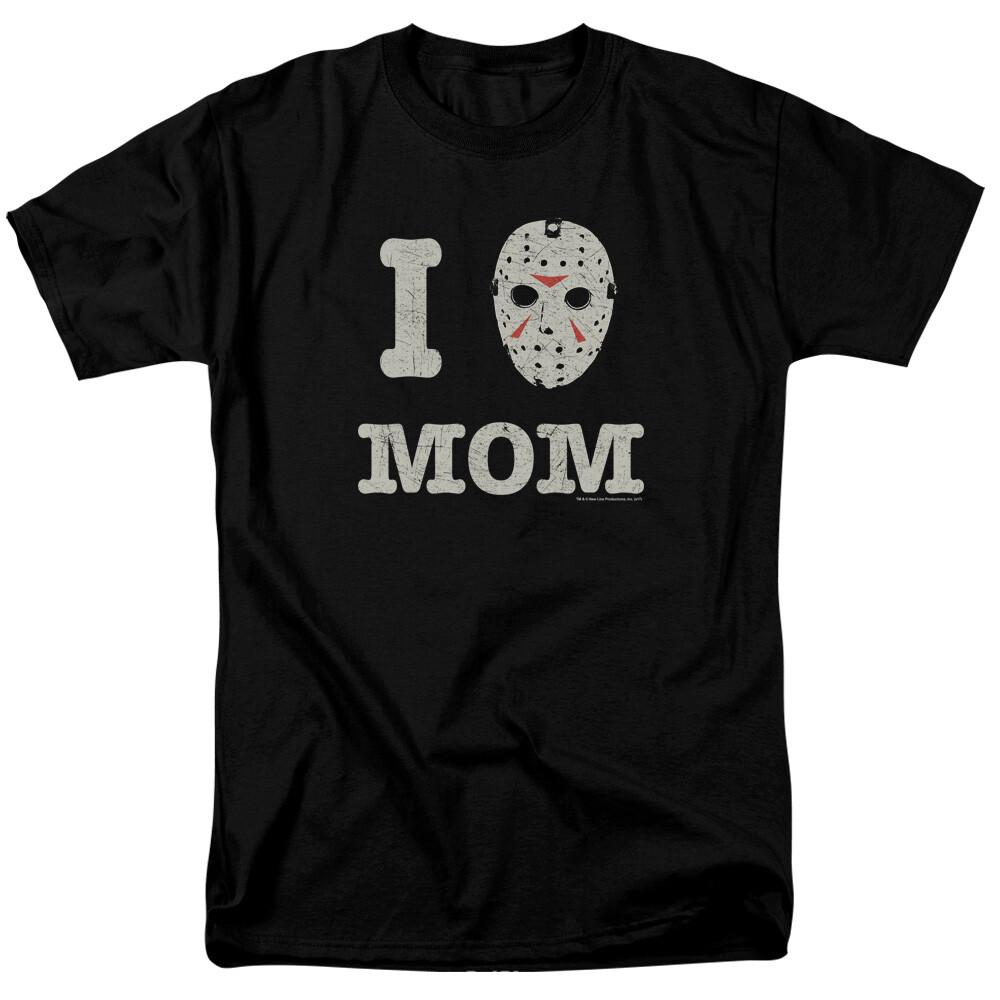 Friday The 13th Mommas Boy T Shirt Licensed Horror Movie Retro Classic Tee Black XL