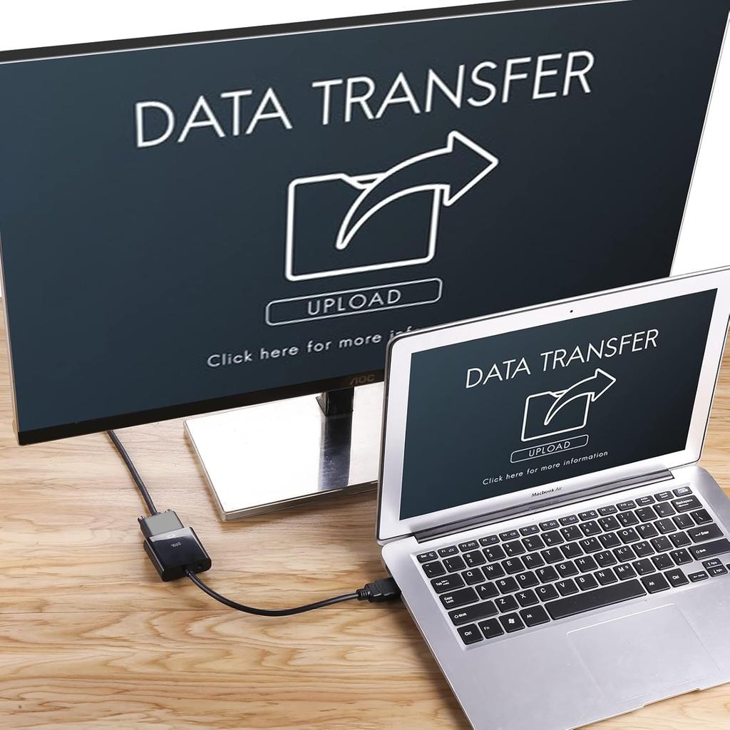 HD 1080P HDTV Compatible to VGA Cable Converter with 3.5mm Audio Cable HD Scaler Video Cable Converter for PC Laptops