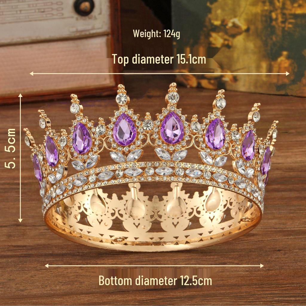 Elegancka Korona Ślubna Nakrycie Głowy: Wykwintna Dekoracja Tortu Weselnego, Urodzinowego i Akcesoria do Włosów dla Panny Młodej