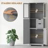 Tall Bathroom Cabinet, 60 x 30 x 170 cm, Grey