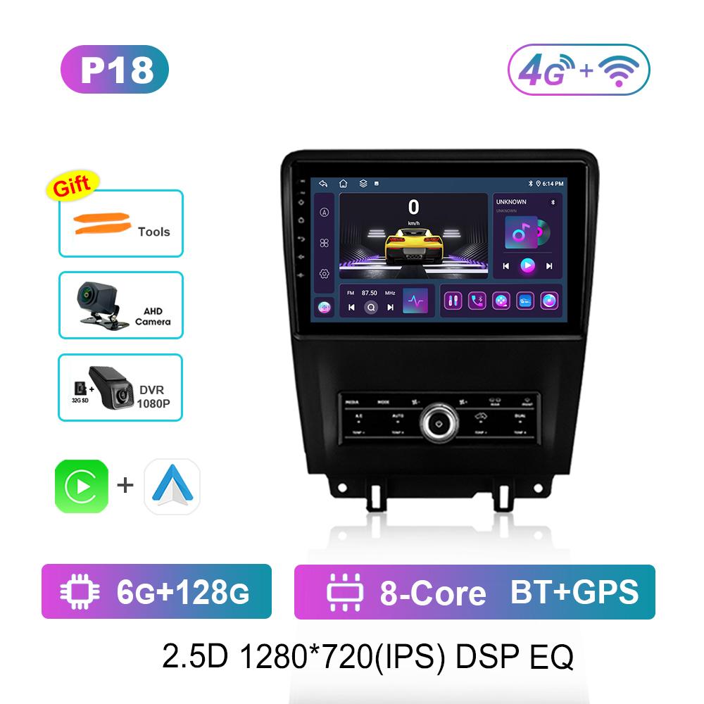 Carplay Car Radio Multimedia Player 10 Inch for Ford Mustang 2009 - 2014 Android System Bluetooth Navi GPS QLED Screen WiFi 4G