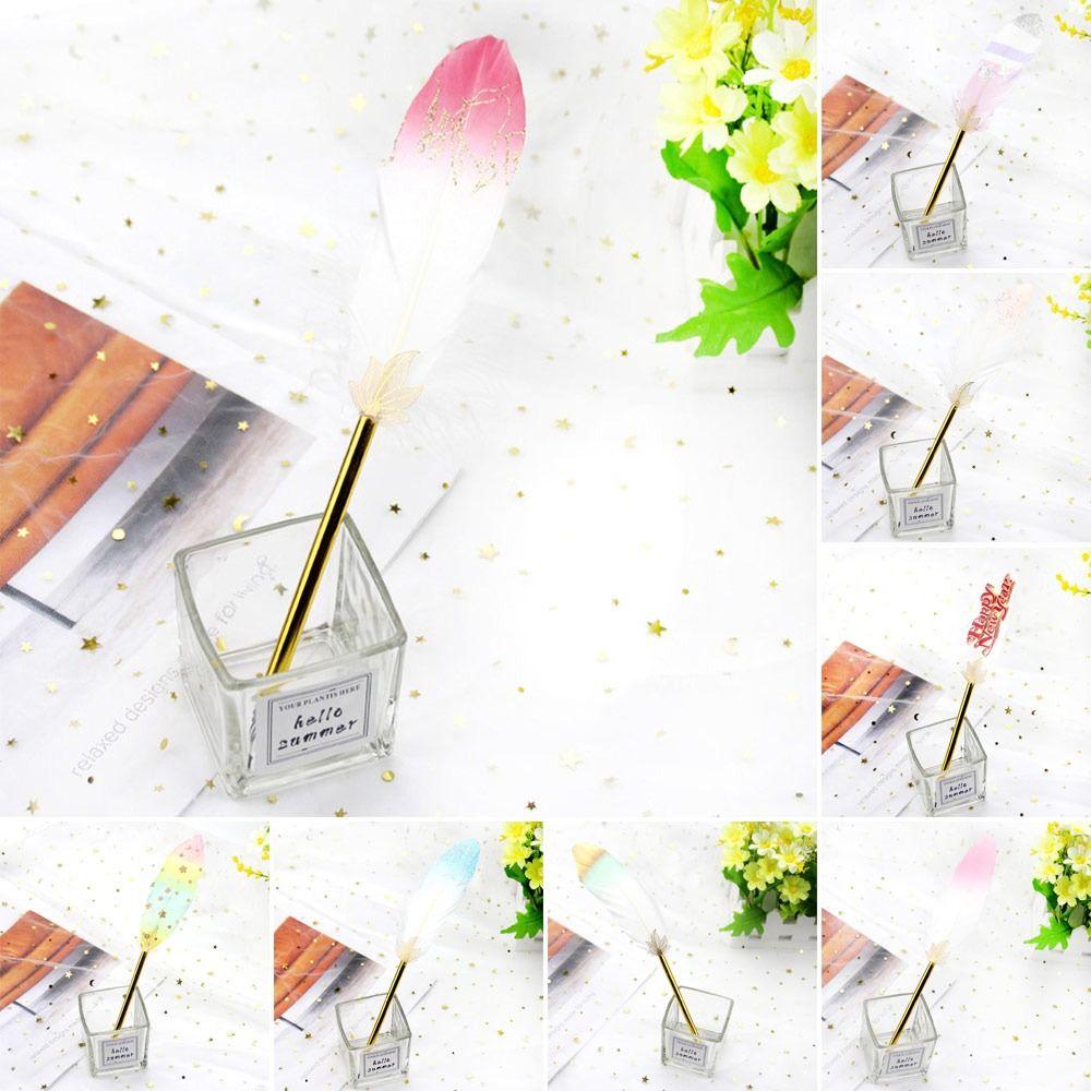 

Retro Black Novelty Stationery Christmas Gift Feather Pen Writing Tool Signature Ballpoint Pens