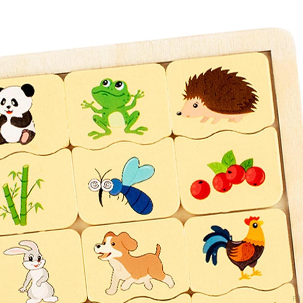Children Wooden Puzzle Matching Toy Montessori Education Sorting Board for Boys and Girls