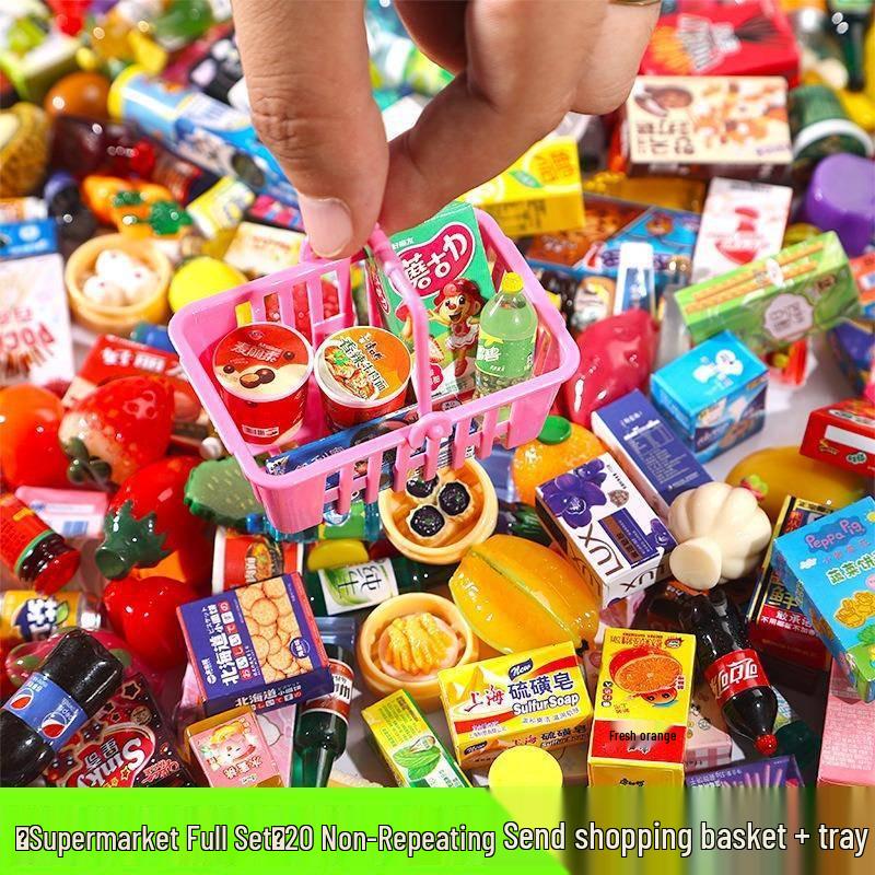 Miniature Food & Drink Set: Small Supermarket Model Toys for Pretend Play