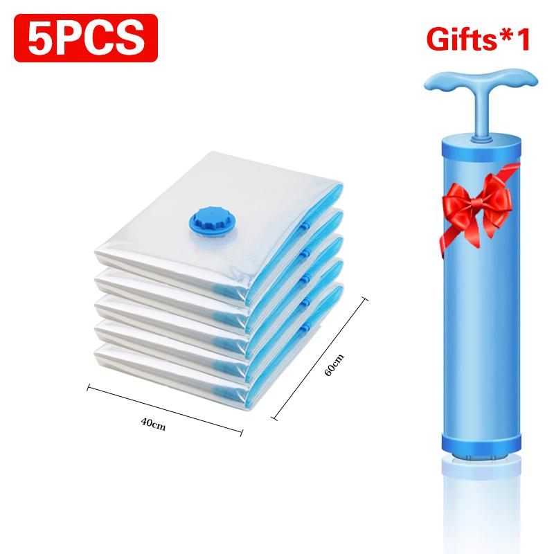 Vacuum Storage Bags, Space Saver Bag, Vacume Pack Storage Bag for Clothes Blankets Travel Storage,Reusable Bags Double Zip Seal