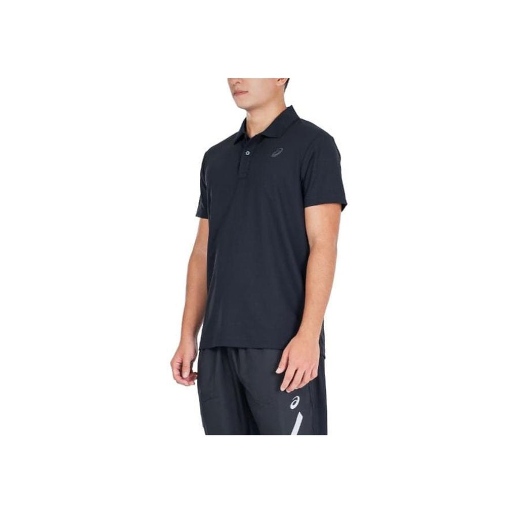 Asics Solid Color Polo Neck Short Sleeve Polo Shirt Men Tops Black 2031C955-001