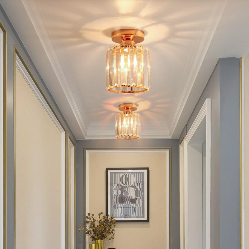 Crystal Ceiling Light for Modern Spaces - Elegant, Simple, Nordic Design for Corridors, Balconies, Entrances, and Bedrooms