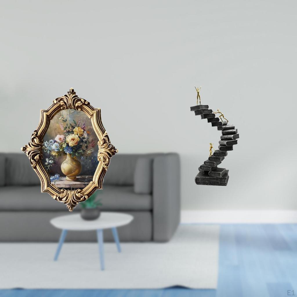 Vintage Resin Photo Frame and Abstract Thinker Statue Art Crafts Collection for Office Bedroom