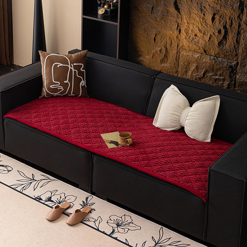 Corduroy Solid Color Thickened Non-Slip  Explosion Machine Washable Sofa Cushion Bay Window Cushion  New Straight Row Seat Cushion