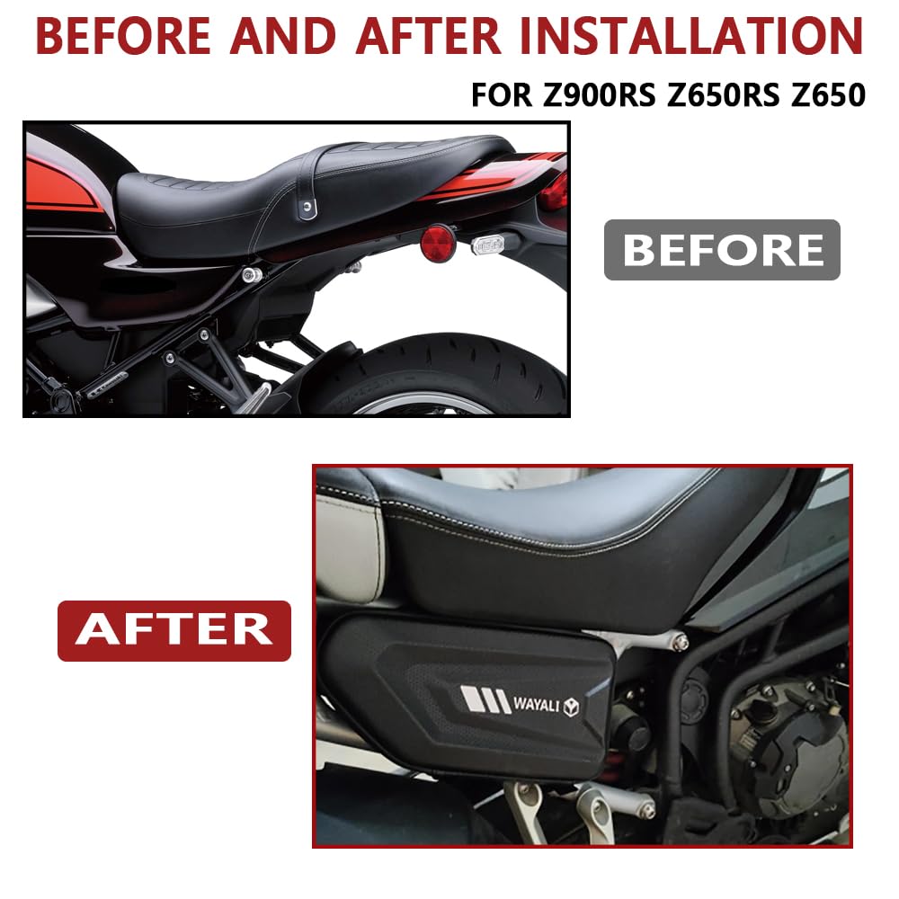 HJSYYDS Z900RS Z650RS Z650 Z900 RS Bike Accessories Waterproof Side Bag Box Hard Shell Storage Bag Fairing Tool Bag (Single)