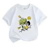 Kids Boys Girls 100% Cotton Crew Neck Short Sleeve T-Shirt, Cartoon Boom Comic Lightning Print Casual Soft Breathable Tee for Daily Outdoor Playwear S