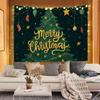Black Gold Christmas Tree Tapestry Wall Hanging Xmas Ornaments Holiday Aesthetic Wall Art Bedroom Living Room Decor