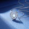 Elegant 925 Sterling Silver Heart Moonstone Necklace for Women - New Floral Style Clavicle Chain