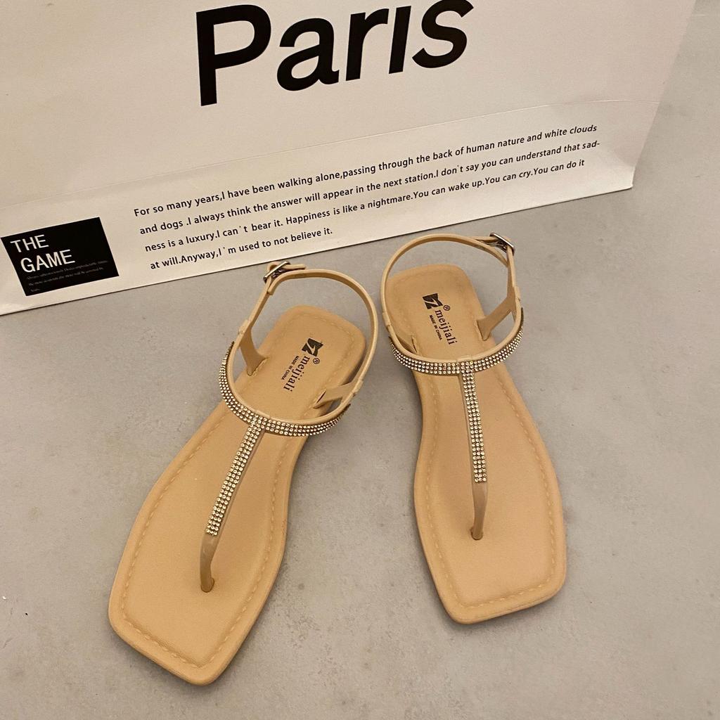 Flat Toe Sandals Girl Shoes New Summer Student Versatile Skirt Fairy Style Roman Shoes