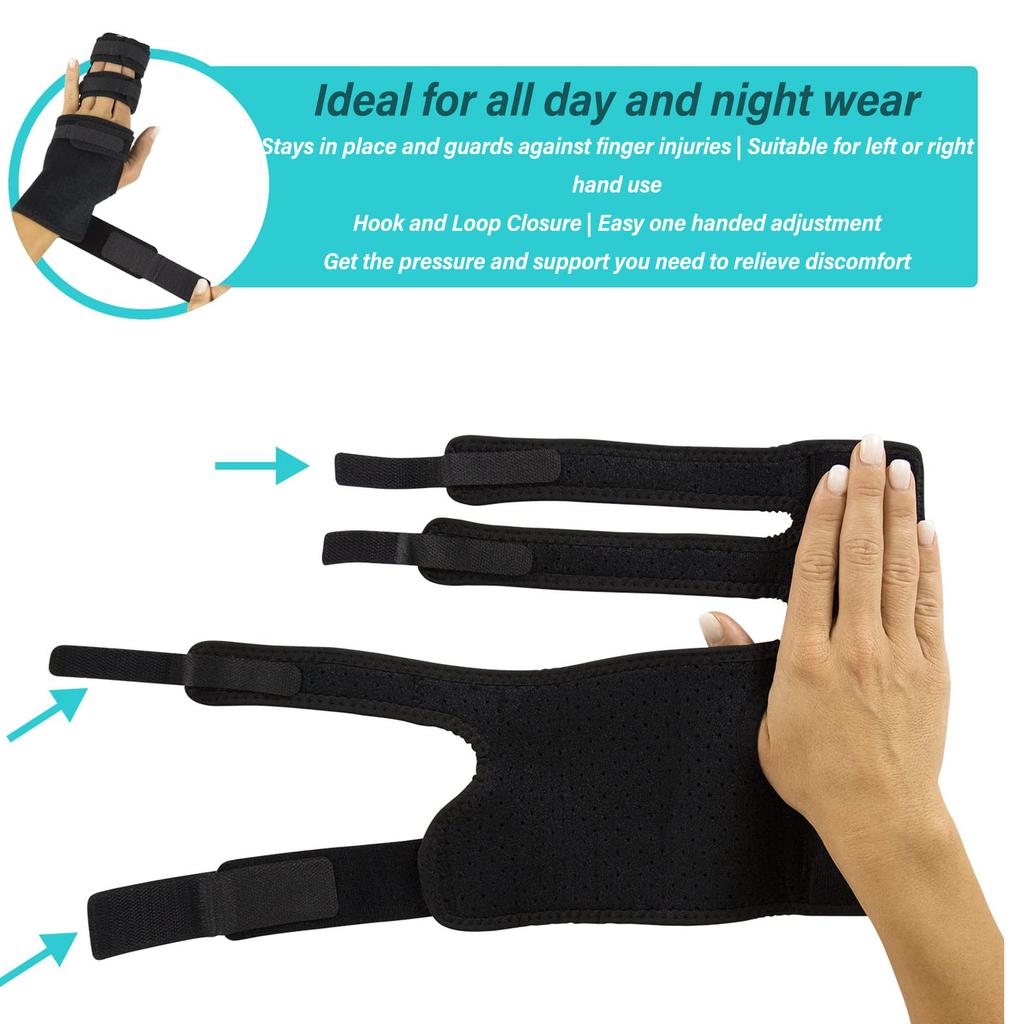 Finger Hand Splint Adjustable 2 Finger Brace with Hand Wrist Support for Broken Fingers Tendonitis