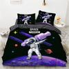 3D Astronaut King Queen Duvet Cover Cartoon Galaxy Universe Bedding Collection For Kids Boys Girls Outer Space Soft 23Pcs Quilt Cover