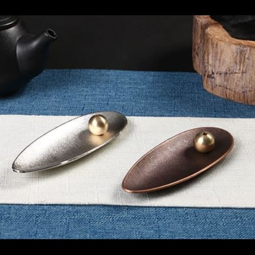 XZD Incense Holder, Incense Burner, Metal, Horizontal Stand, Incense Holder, Incense Burner, Japanese Style, Portable, Ideal for Meditation, Zazen, Re