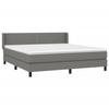 3129642 vidaXL Lit à sommier tapissier avec matelas Gris foncé 160x200cm Tissu