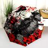 Beauty and Samurai  Pattern, Automatic Folding Umbrella, Portable and Foldable Design, 8 Ribs, a Christmas or Birthday Gift.