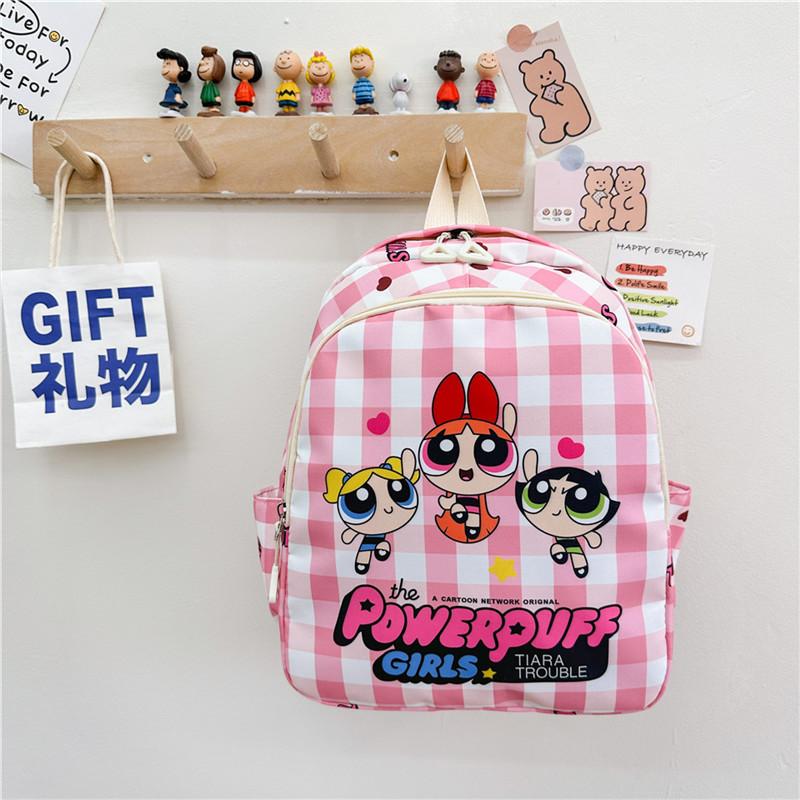 

Детская сумка 2025 новая милая девочка клетчатый принт рюкзак нейлон легкий сумка для детского сада One size светло-розовый