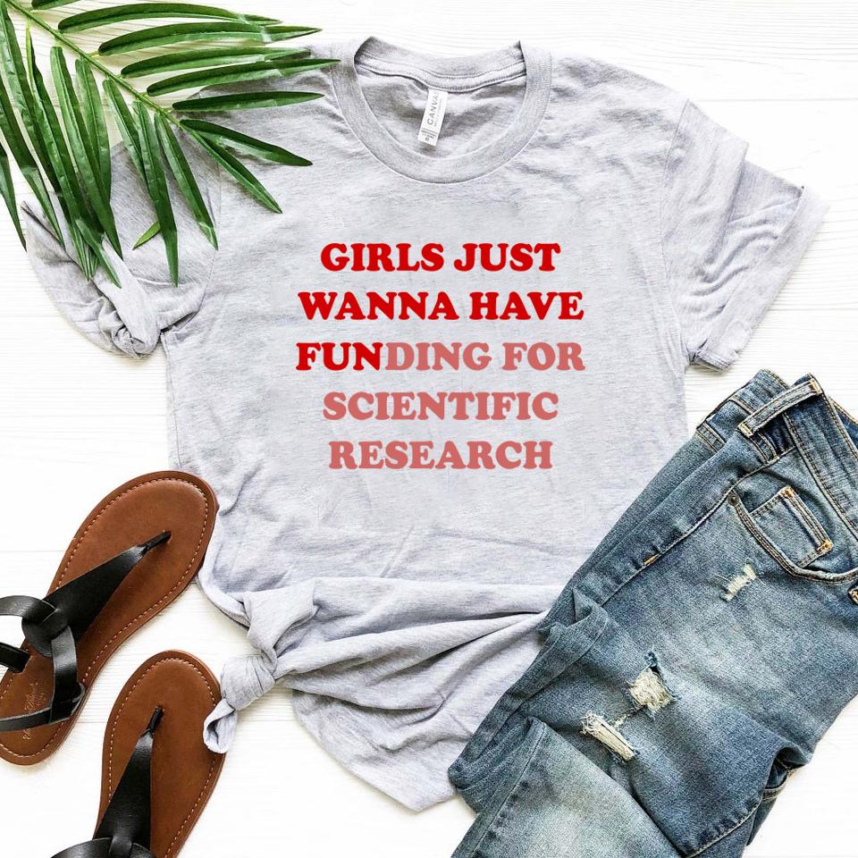 Mädchen wollen nur Finanzierung T-Shirt Wissenschaftlerin T-Shirt Wissenschaftliche Forschung T-Shirts Damenbekleidung Lässige Oberteile Sommer T-Shirt