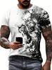 Summer Lion Animal Graphic T-Shirts 3D Print Men's Fashion Short Sleeve O-Neck T Shirt Casual Harajuku Y2K Top Tees Men Clothing