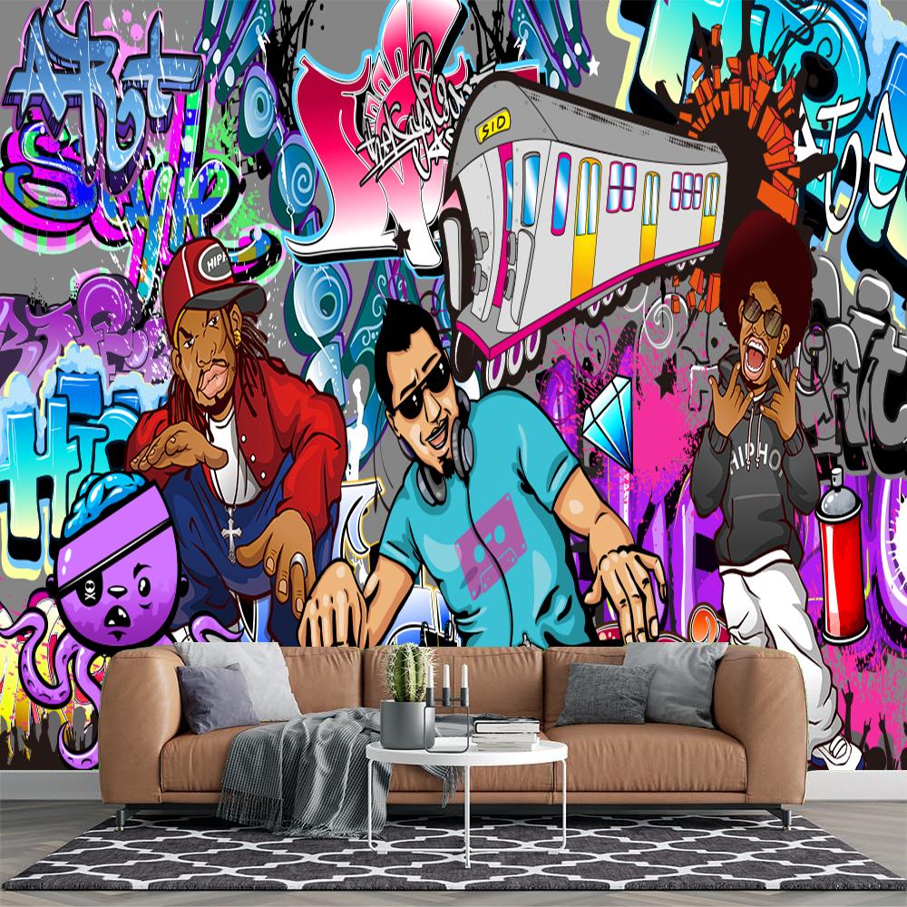 

Уличные граффити Фреска Ретро Фреска Граффити Фреска Современная Спальня Гостиная Фото Обои Граффити 200 cm(W) x 140 cm(H)