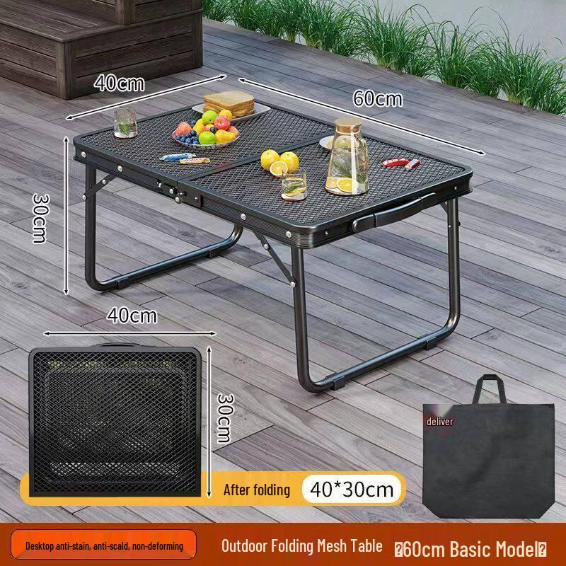 Multifunctional Outdoor Folding Aluminum Picnic Table with BBQ Mesh