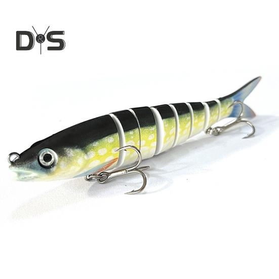 13.5CM/19G Multi-Jointed Fishing Lure with Hooks Slow Sinking 8-Section Swimbait Bionic Hard Artificial Bait Freshwater Saltwater Fishing Accessories