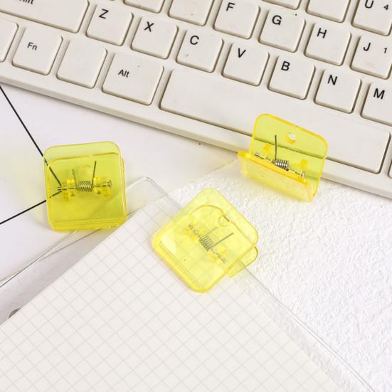 10Pcs Colorful Transparent Binder Clip Set Cute Plastic Paper Clamps for Office School Test Papers Bills Study Materials Desktop Organization Supplies