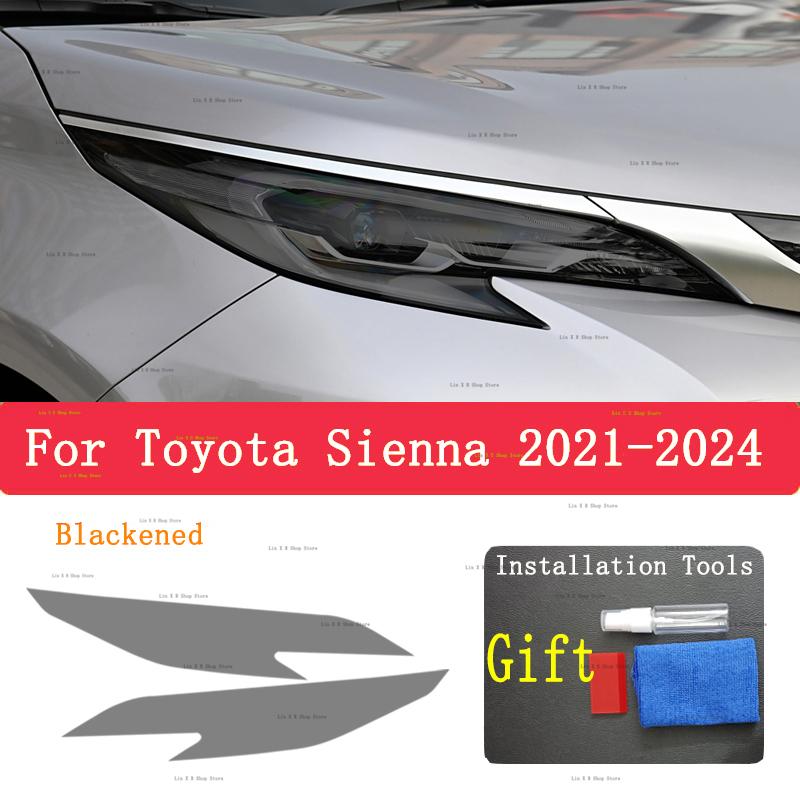 For Toyota Sienna  -2024 Car Exterior Headlight Anti-scratch Front Lamp Tint TPU Protective Film Cover Repair Accessorie