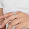 Arizona Turquoise Gemstone Ring, 925 Sterling Silver Jewelry, Minimalist Handmade Statement Ring for Women