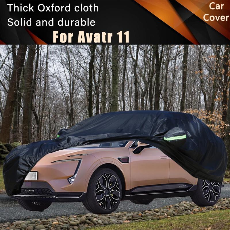 For Avatr 11 Black Car Covers Outdoor Waterproof Dustproof Sun Rain Snow Protection Thick Oxford Cloth Full Outer Cover