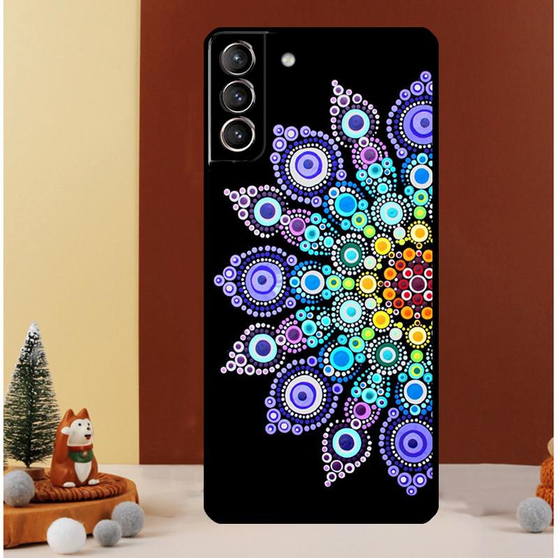 Elegant Mandala Floral Design Case For Samsung Galaxy S23 S24 Ultra S8 S9 S10 S22 Plus Note 10 20 Ultra S20 S21 FE Cover
