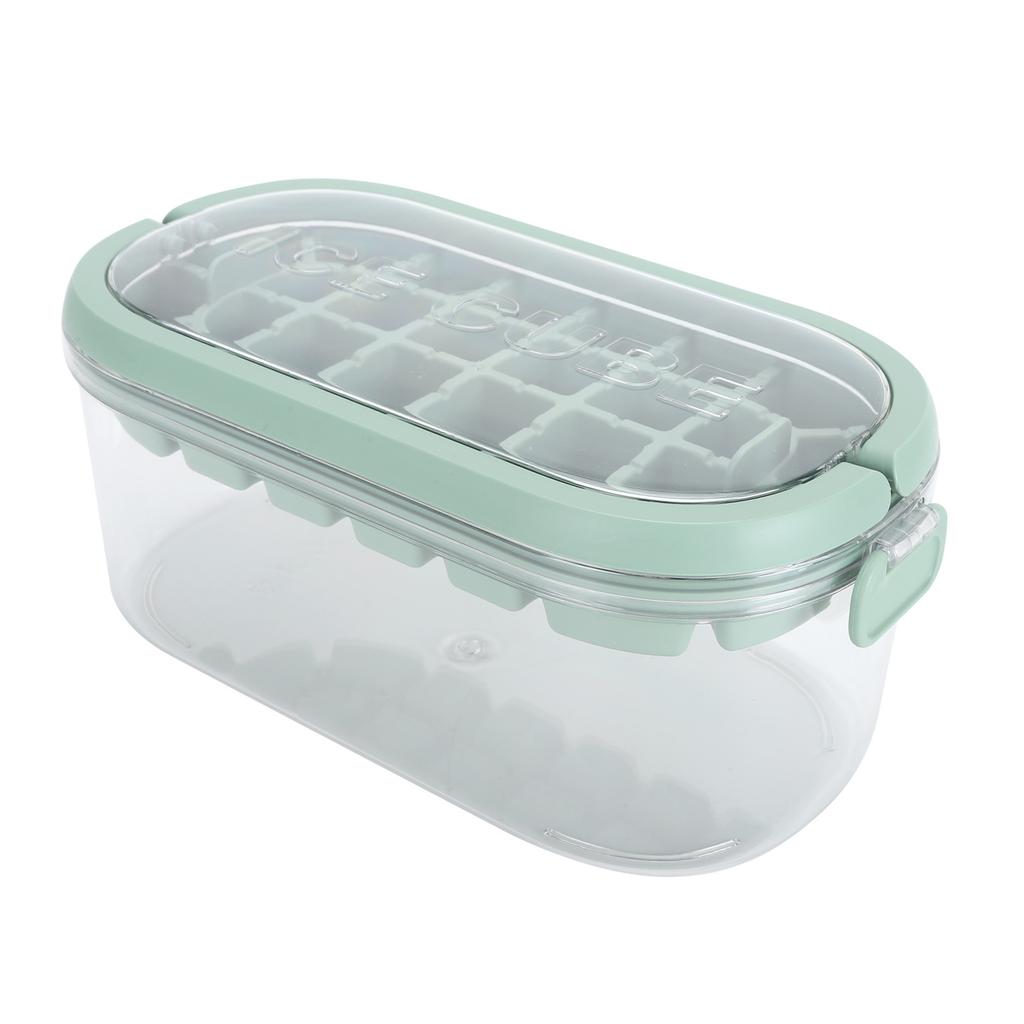 Isbitsform med lock, behållare och skopa, avtagbart lock, stapelbar, stor kapacitet, isbitsform med handtag för